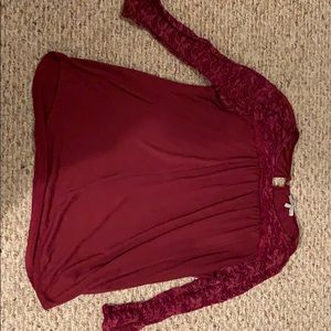 Burgundy floral top